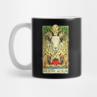 Hail Seitan Go Vegan Save Animals Tarot Card for Vegeterians and Veganism Lifestyle Mug